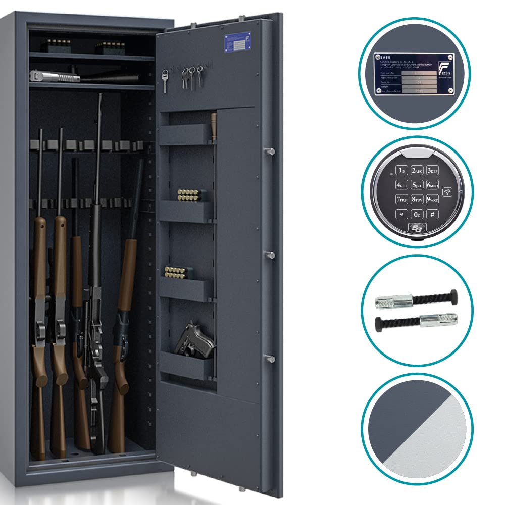 SafeHero Secureo Hawk 16 XL Waffenschrank Klasse 0 EN 1143-1 für Langwaffen mit Elektronikschloss