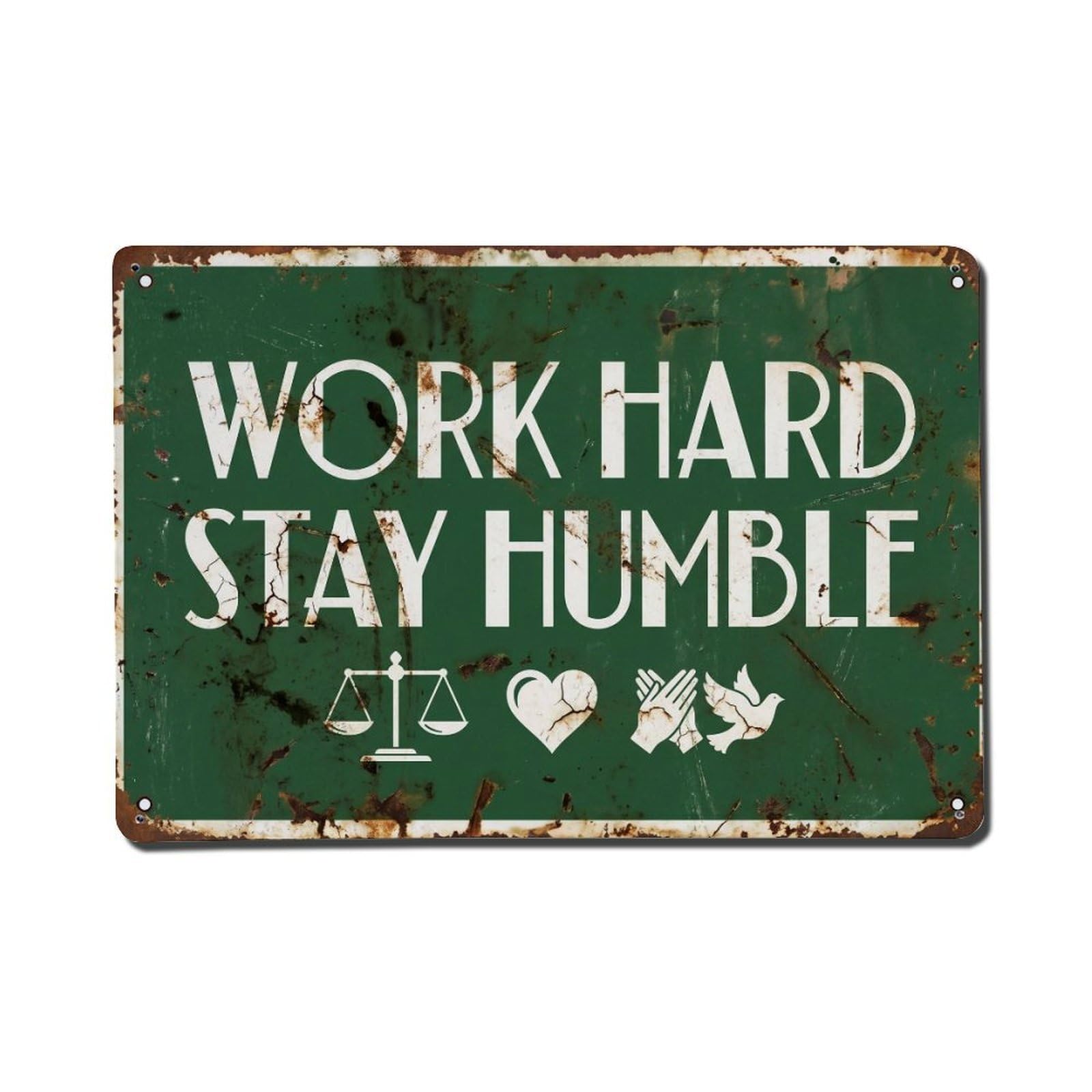 Work Hard Stay Humble Success Retro Motivational Slogans Metal Tin Sign Wall Decor for Cafe, Club, Garden Metal Poster 8x12Inch
