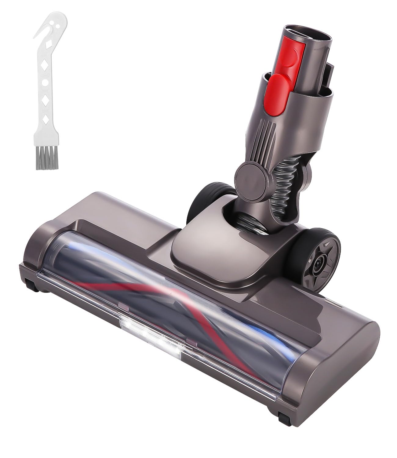 Cepillo Compatible con Dyson V7 / V8 / V10 / V11/V15 Aspiradoras, Recambios Cepillo de Accionamiento Directo con 4 Luces LED, para Alfombras y Suelos Duros