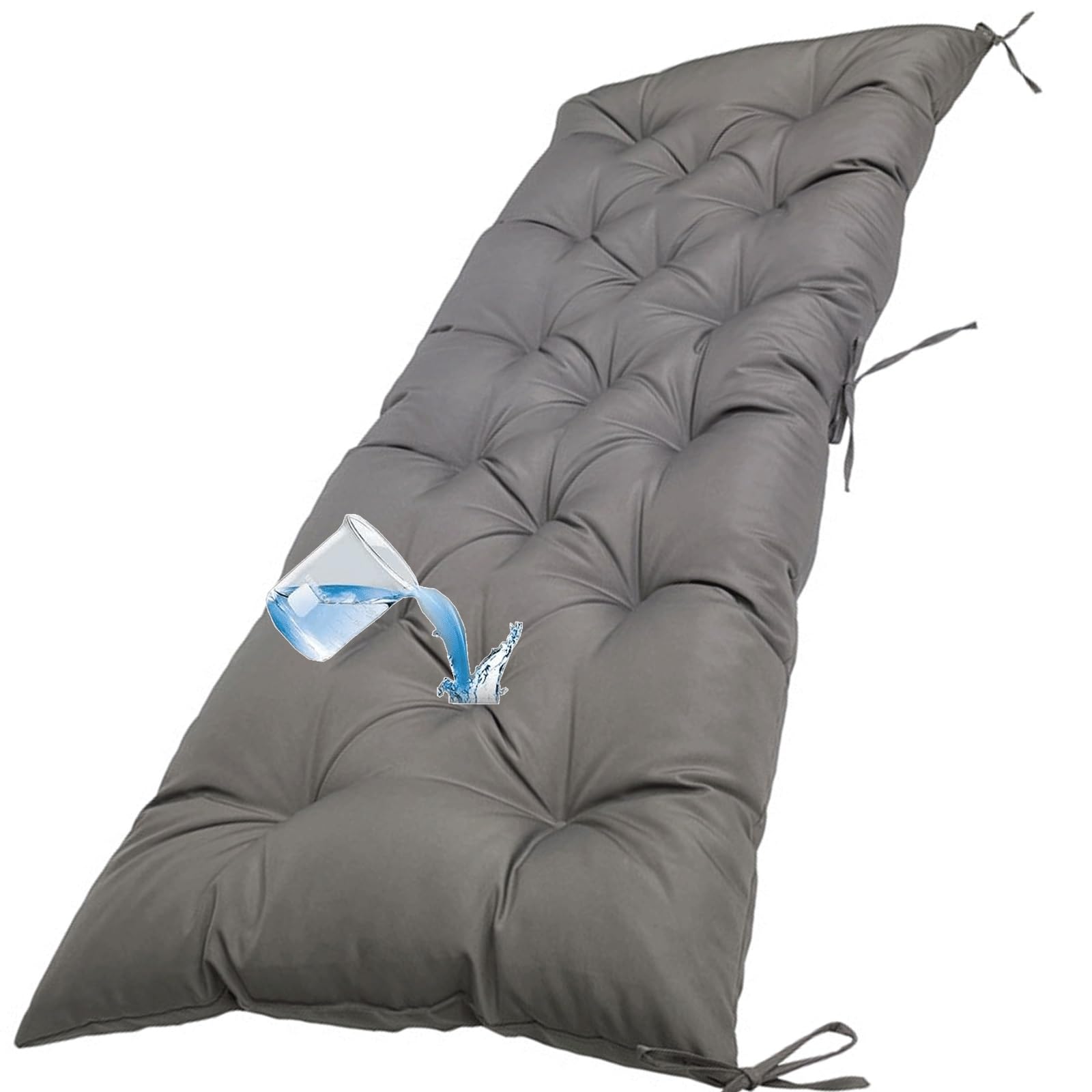 Coussin de banc imperméable et rembourré 120x50 cm gris