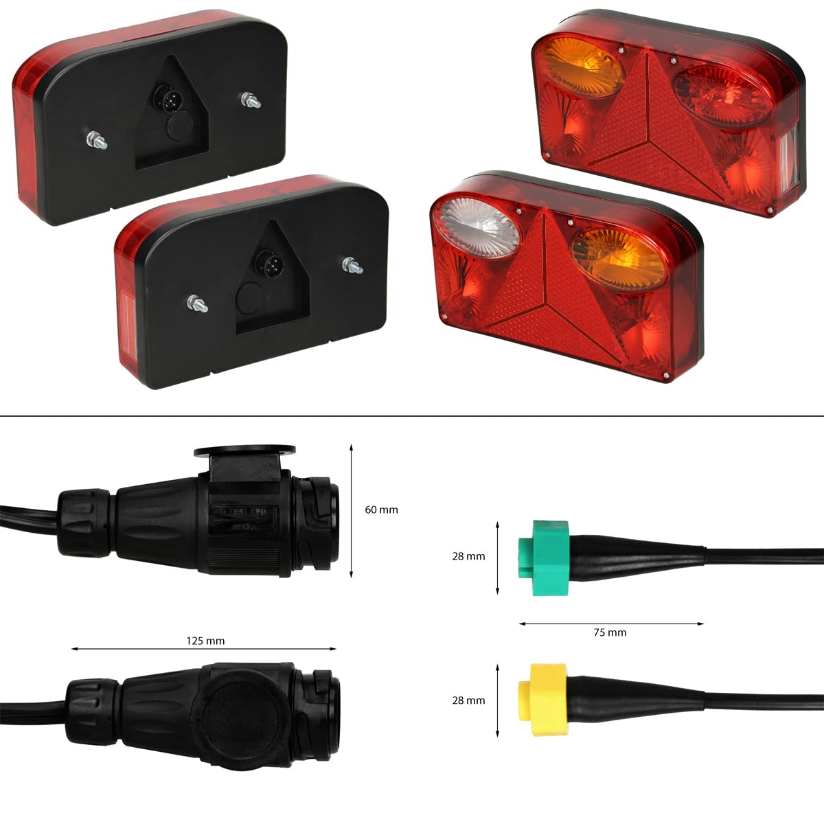 Kit Luci Posteriori Per Rimorchio 12 Pezzi - Spina 13 Poli, Cavo 5m, Omologazione E - Foto 10