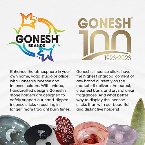 Miniatura 6 de Gonesh - Soporte para incienso - Decoración moderna para el hogar - Quemador de incienso de piedra - Luna gris redonda celeste - 1.3" x 5" x 5"