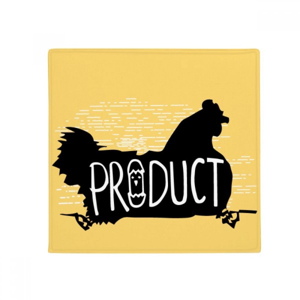 Poulet tapis de sol de qualité silhouette noire au design multicolore