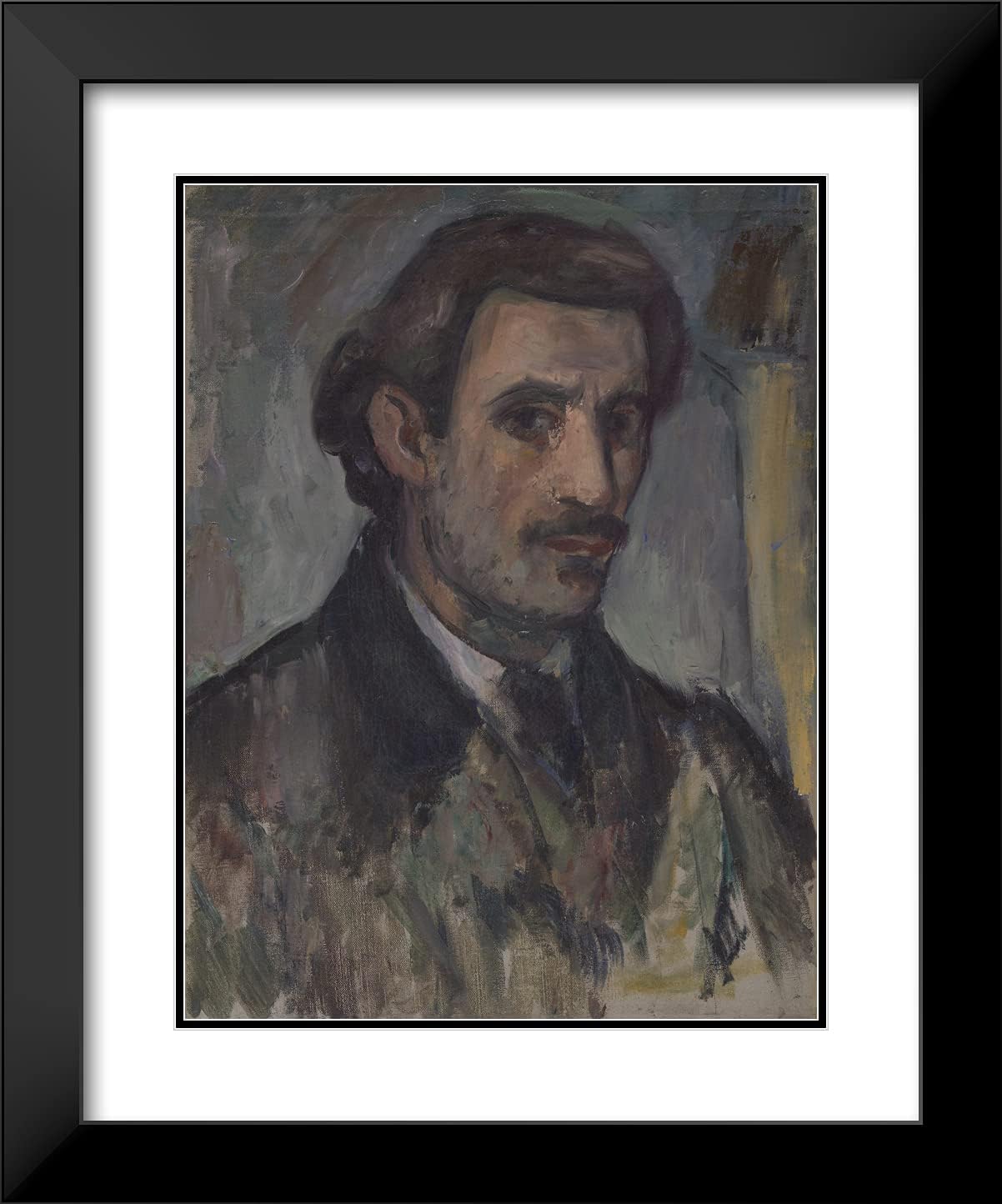 ArtDirect Arshile Gorky 20x24 Black Modern Framed and Double Matted Art Print Titled Self-Portrait