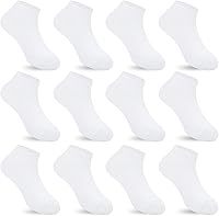 Vista 1 de Auranso - 12 pares de calcetines deportivos transpirables para niños, de algodón, de corte bajo para niños y niñas