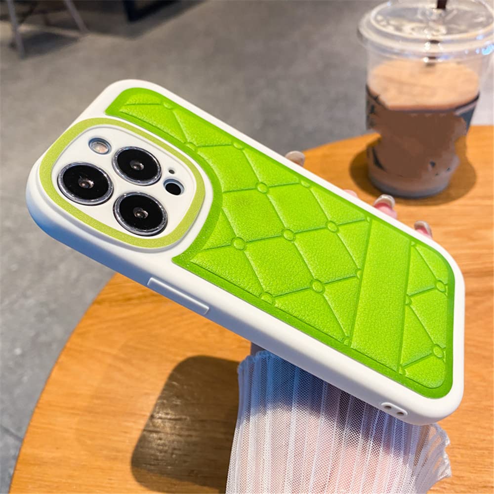 Coque iPhone XR vert treillis diamant housse antichoc
