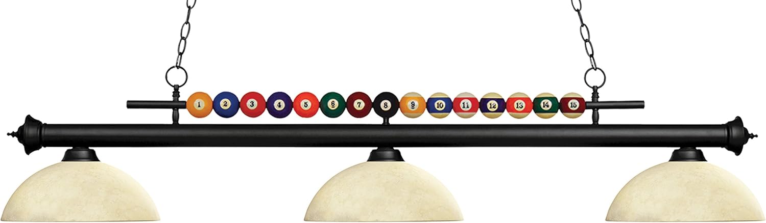 Z-Lite 170MB-DGM14 3 Billiard Light, Matte Black