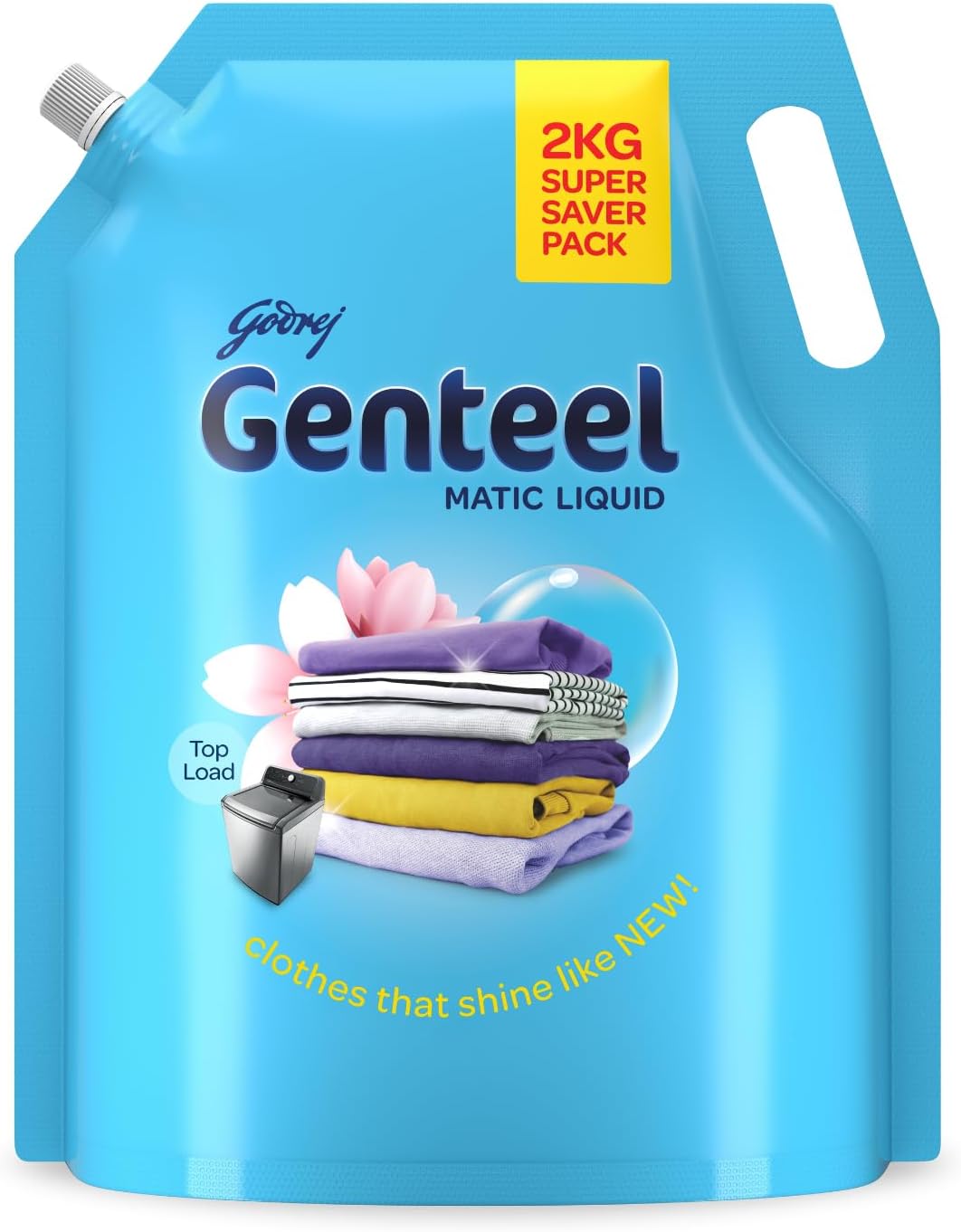 Matic Liquid Detergent Refill Pouch for Top load Washing - 2kg | No Soda Formula | with Added Fabric Conditioner