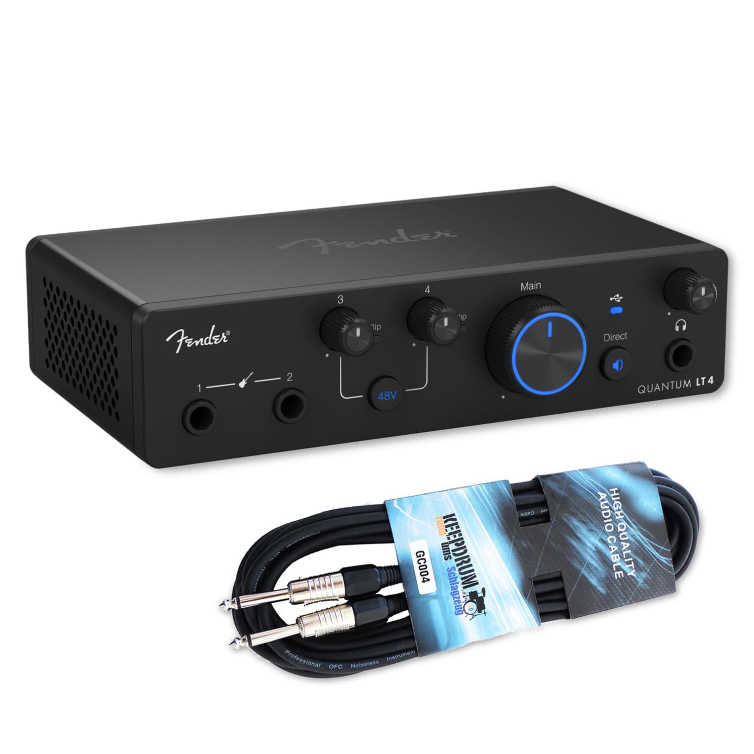 Fender Quantum LT4 2 4x2-kanałowy interfejs audio USB-C z kablem keepdrum jack