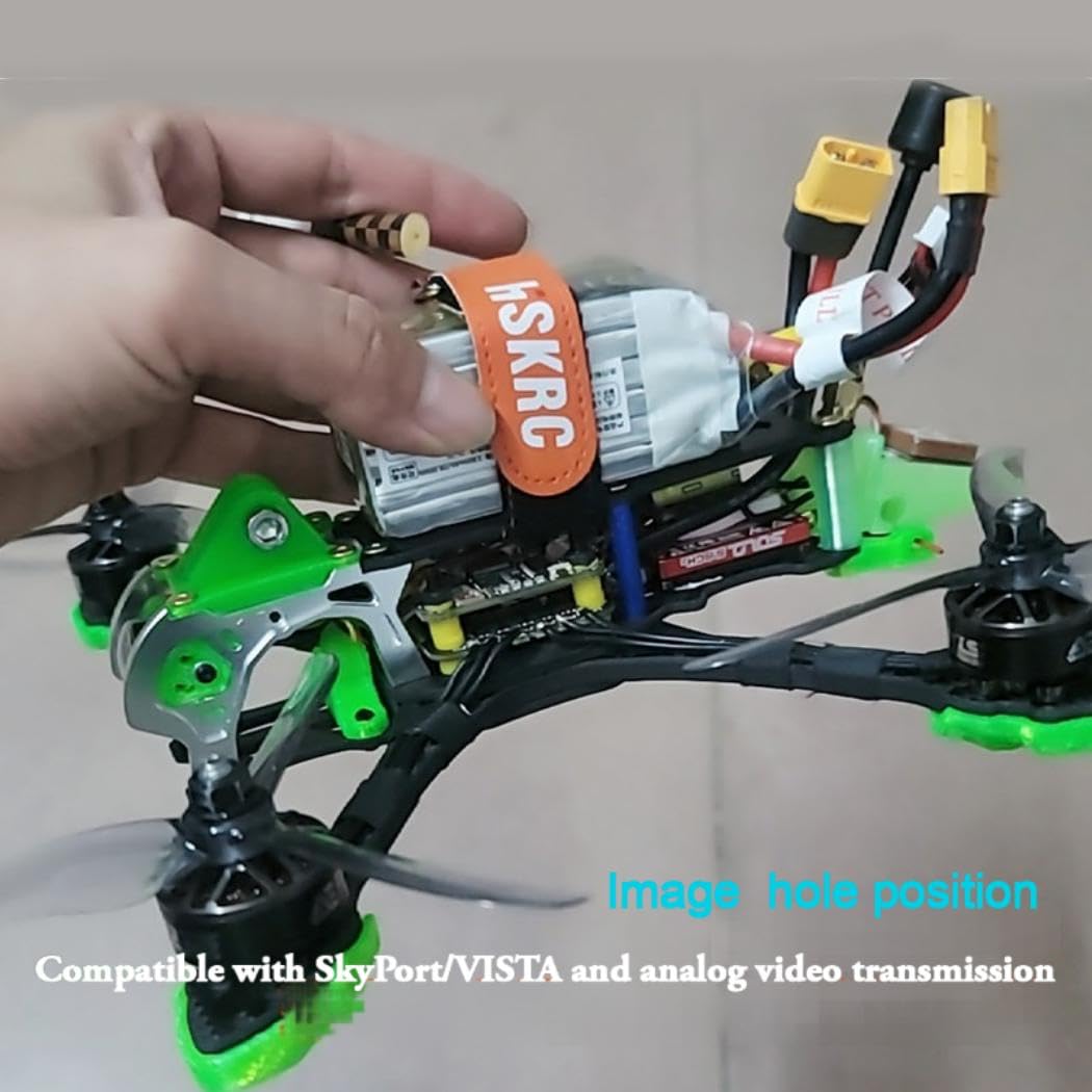 MARK5 O4 PRO 12,7 cm 225 mm breites X-Typ-Kohlefaserrahmen-Set mit 5 mm dickem Arm für FPV Freestyle Langstrecken-Renndrohne Quadcopter DIY-Teile (grün)