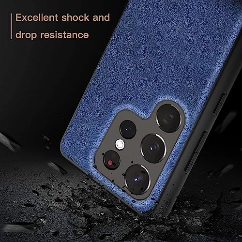 Image of Kapa Tux Back Case for Samsung Galaxy S23 Ultra | Slim Leather Shockproof Camera Protection Back Cover (Blue)