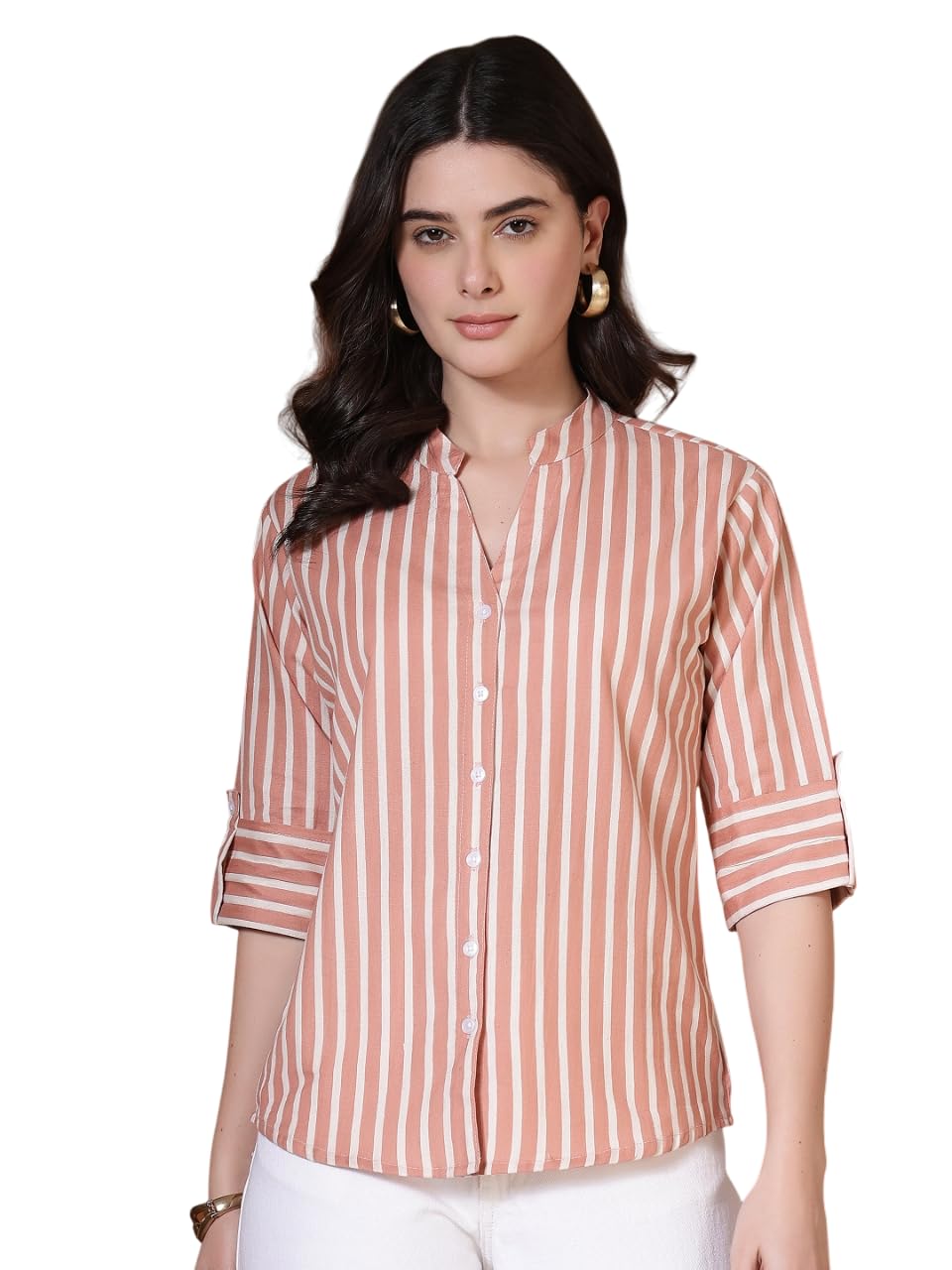 Mandarin Collar Women’s Shirt – Elegant, Comfortable & Versatile-image-17