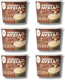 Mingau de Aveia Duplo Chocolate Com Avelã, Sem Açúcar Sem Glúten, Sem Leite e Vegano - 06 UNIDADES (pronto em 05 minutos)