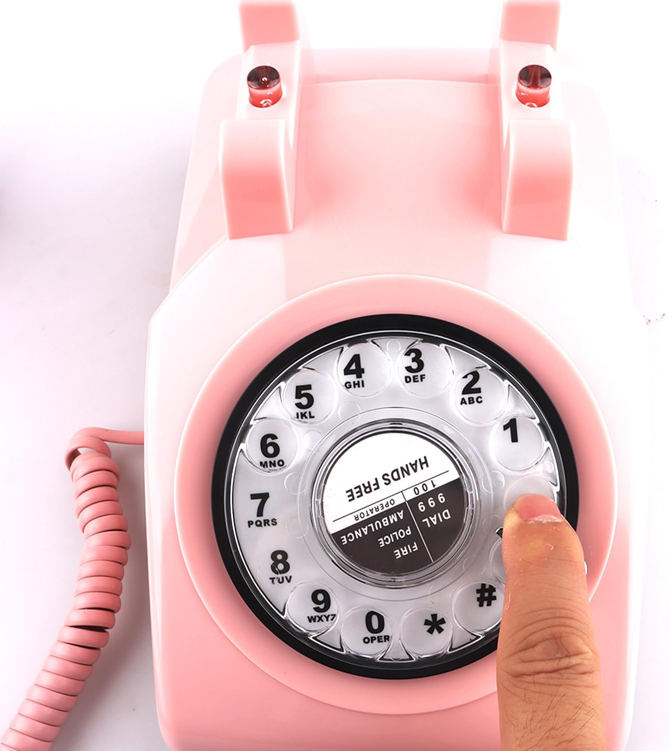 Retro Telephone, Classic Landline Telephone Vintage Old Fashioned Corded Telephone with Redial Function,for Home & Office Decor, Pink