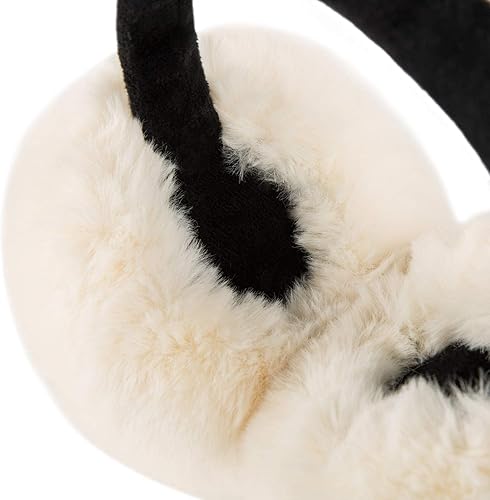 Miniatura 4 de Surblue - Lindas orejeras peludas de animales con diadema para invierno, cálidas, calentador de orejas de piel para exteriores