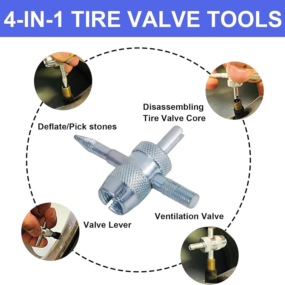 Extracteur De Valve Josenidny Pour Pneu Moto - Outil D'Installation De Valve - Métal - 8x1cm