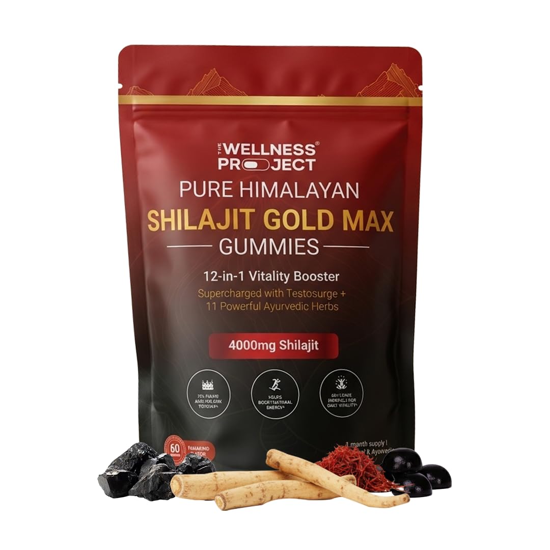 The Wellness Project 12-in-1 Shilajit Gold Max Gummies| 4000mg Pure Himalayan Shilajit, Saffron, Tongkat Ali, Ashwagandha, Maca Root, Gokshura| Fulvic Acid & Trace Minerals| No Added Sugar| 60 Gummies-picture-25