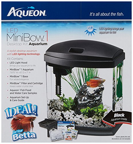 Aqueon Products 015905178020 Led Minibow Aquarium Kit, 1 Gallon, Black #TOP1