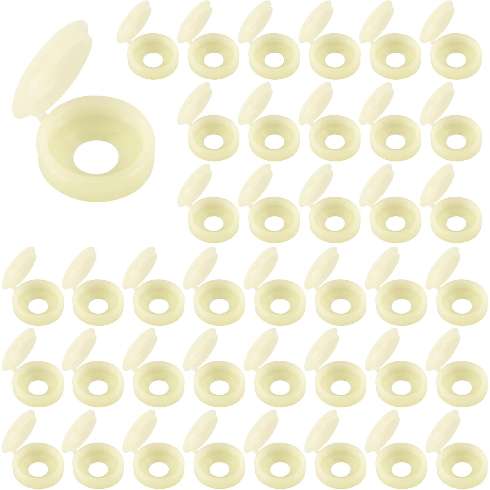 Licqic Cream 100 Pcs Screw Cover Caps, Plastic Hinged Screw Cover Caps, Small Screw Caps For M4 - M6 Screws ( Color)