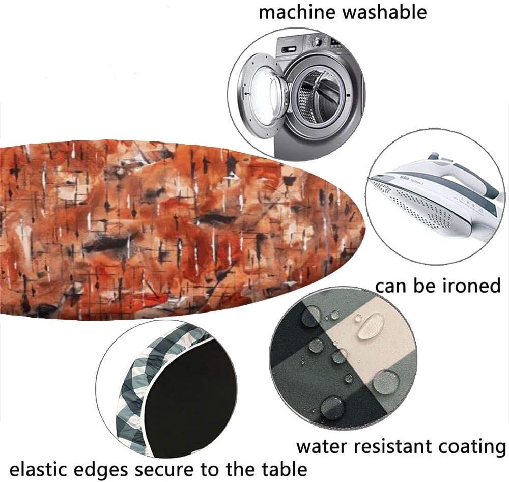 Marble Round Table Cloth, Marble Texture, Suitable for Dining Tables, self-Service Parties and Camping, Fit for 56" Table,