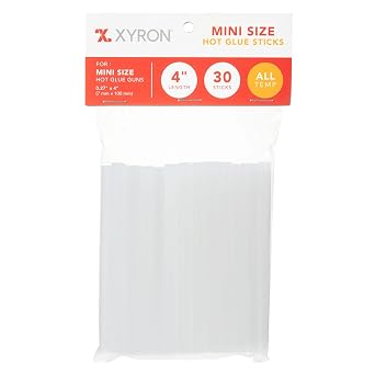 Xyron Mini Hot Glue Sticks, 4 in. Clear / 30 Count