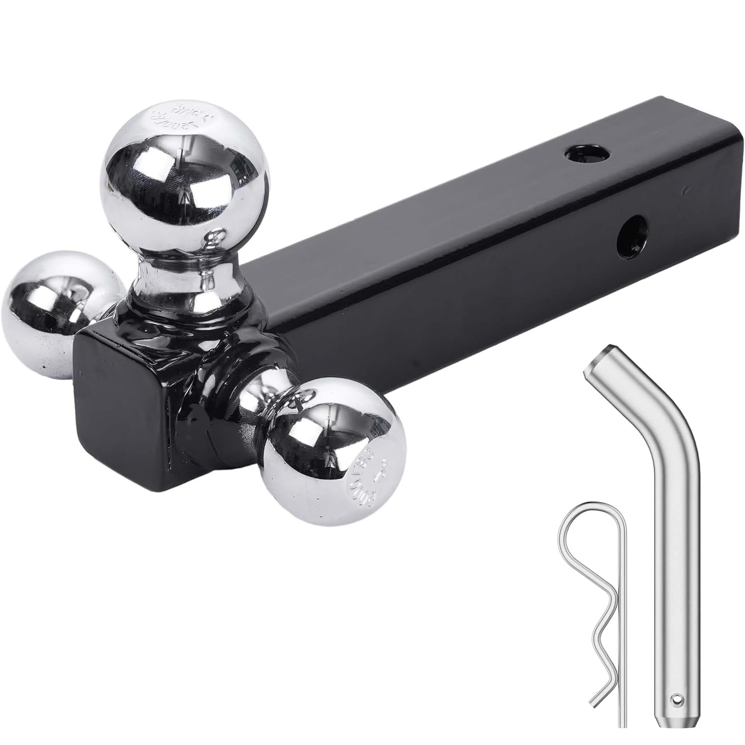 VOLTORB Trailer Tri Ball Hitch, Fits for 2 inch Receiver