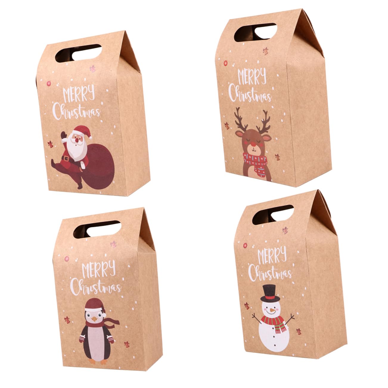 SOLUSTRE 24stücke Kraftpapier Tüten Weihnachten Weihnachtsplätzchentüten Verpackungspapiertüten Weihnachtliche Papiertüten Geschenktüten Aus Kraftpapier