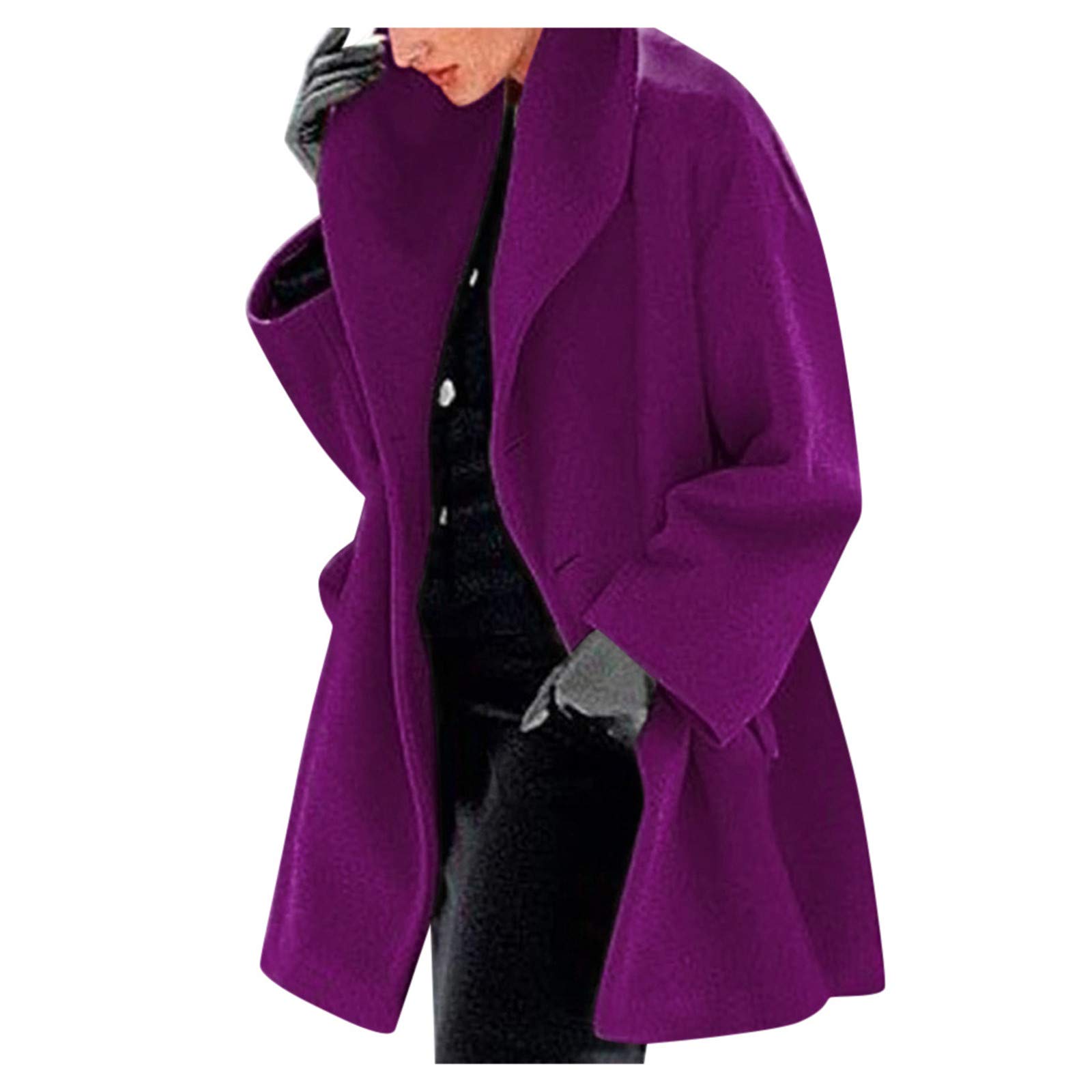Winter Trench Coat Women Plus Size 2025 Fall Winter Warm Mid Long Pea Coat Fashion Lapel Collar Overcoat