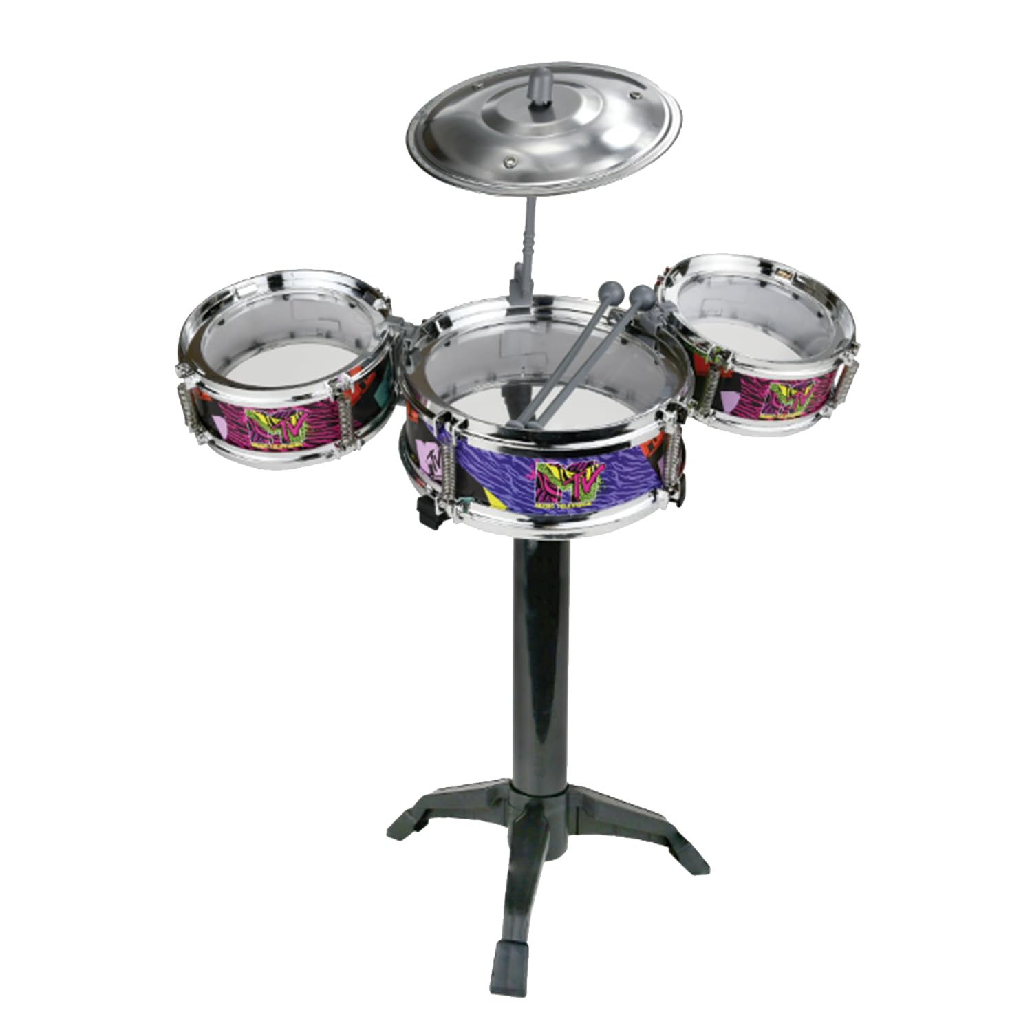 MTV Desktop Drum Set - Officially Licensed Mini Drum Kit for Kids & Adults Ages 6+, Compact Tabletop Percussion by Well Played