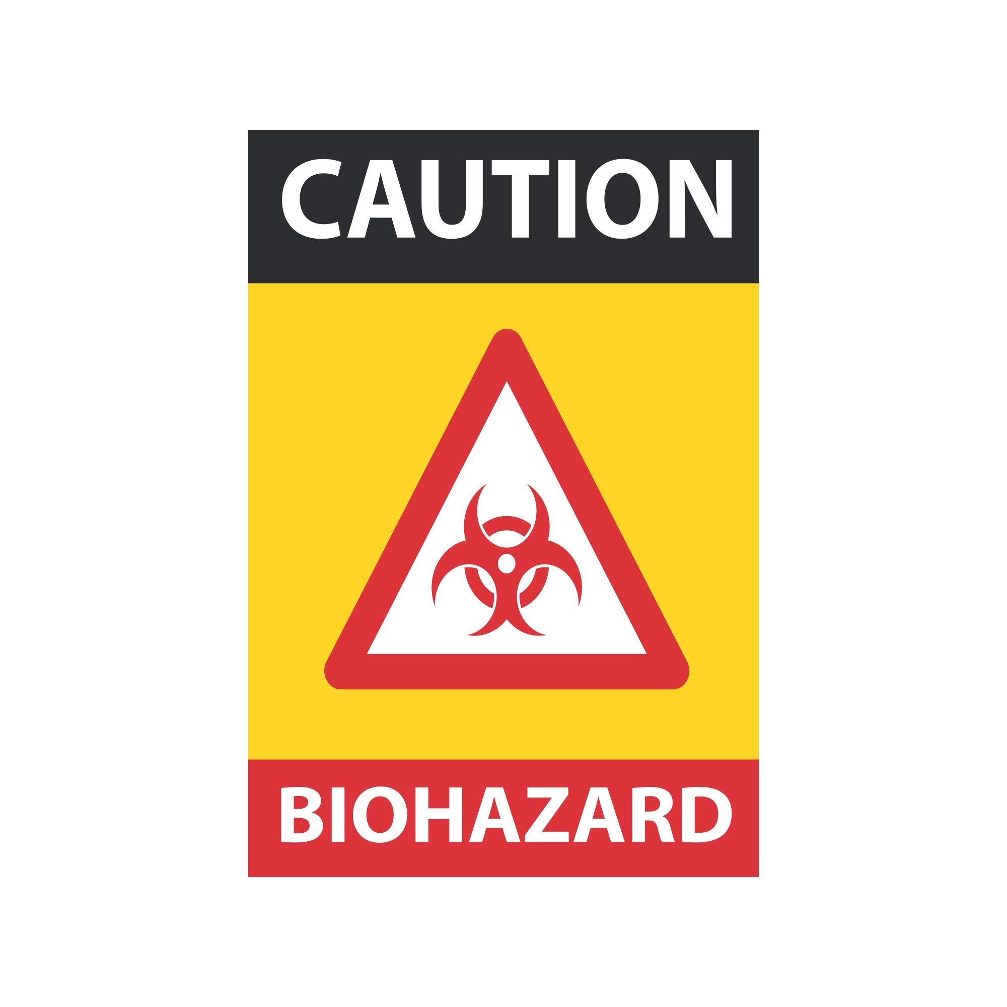 Caution Biohazard Sticker for Laboratory Stickers | Acid Factory Stickers Pack of 4 Pcs Size 6 Inch* X 9 Inch* Multicolor