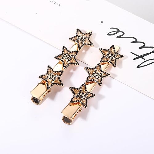 Miniatura 5 de Pinzas para el cabello con purpurina dorada y plateada para mujer, con diamantes de imitación, para fiestas, regalos (Año Nuevo 1, dorado)