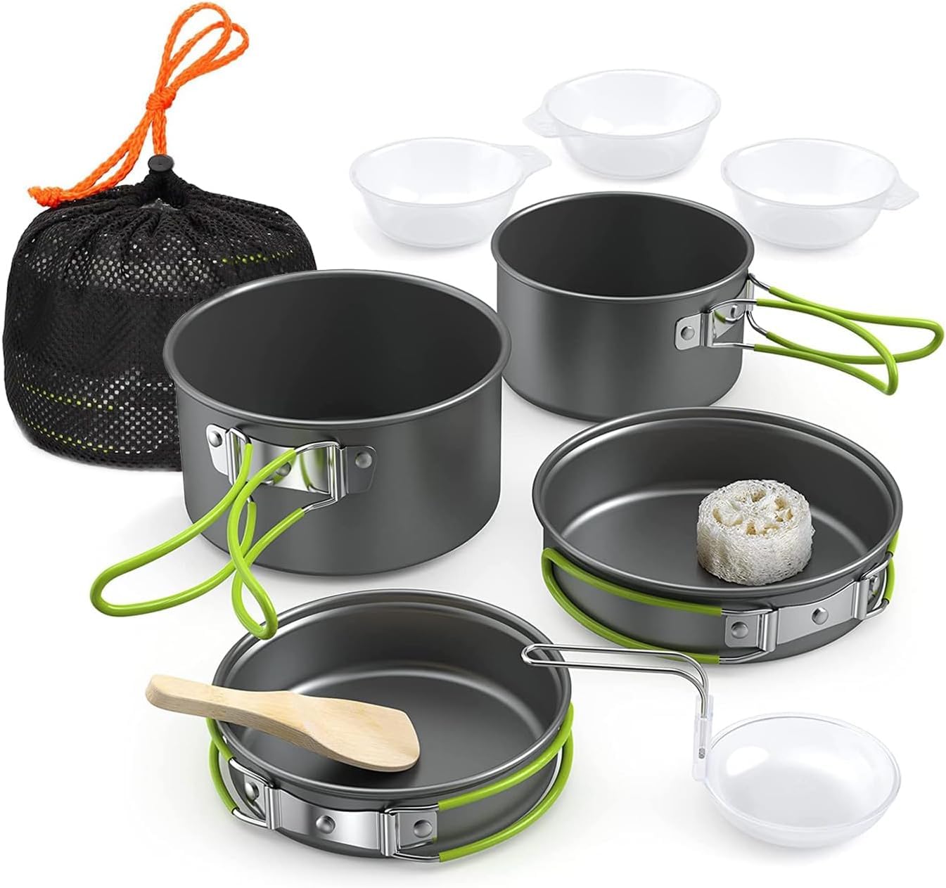 Camping Cookware Set,11Pcs Camping Cookware Mess Kit with Non-Stick Lightweight Pot Pan Bowls Set for Outdoor Camping Backpacking Outdoor Picnic-image-44
