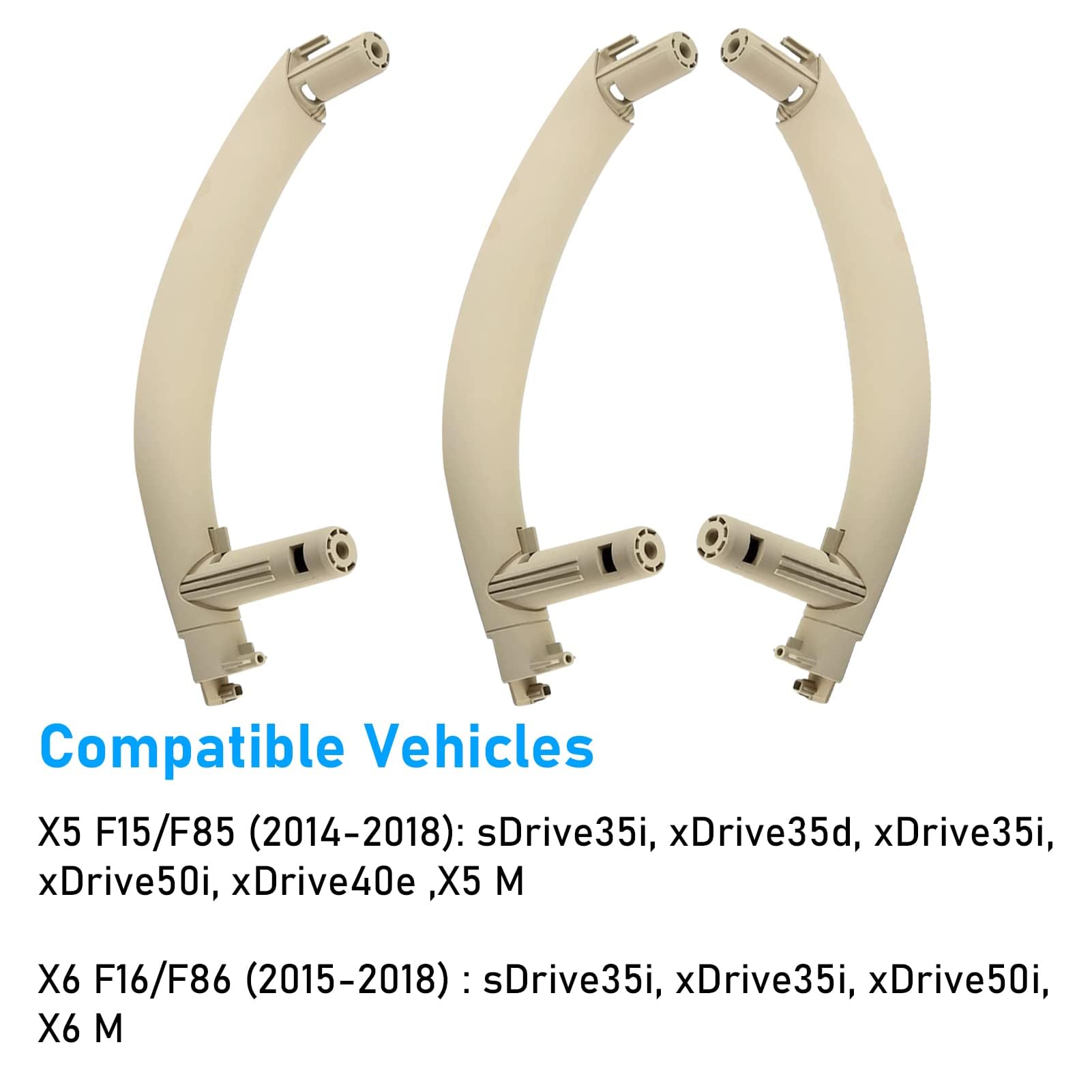 3 PCS kompatibel mit bmw X5 F15 F85 Türgriff Innen(2014-2018) Türgriff Links + Rechts für X6 F16 F86 (2015-2018) Innengriffe -Beige