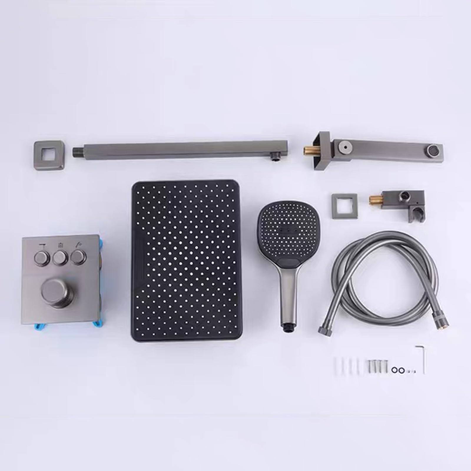 Ukryte Baterie Prysznicowe Ścienne Z Ciepłą I Zimną Wodą 3 Funkcje Obrót O 360° Ukryte Prysznice Do Łazienek Czarne,White
