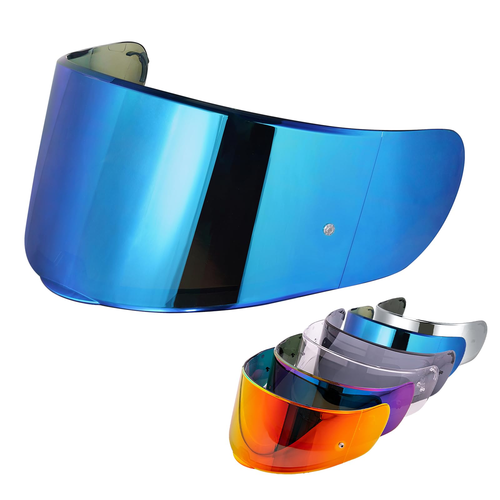 VCOROS Helmet Visor Shield For SEDICI Strada II and For Strada 3 Motorcycle Helmets visor For FT2 VECTOR Helmets (Chrome Blue)