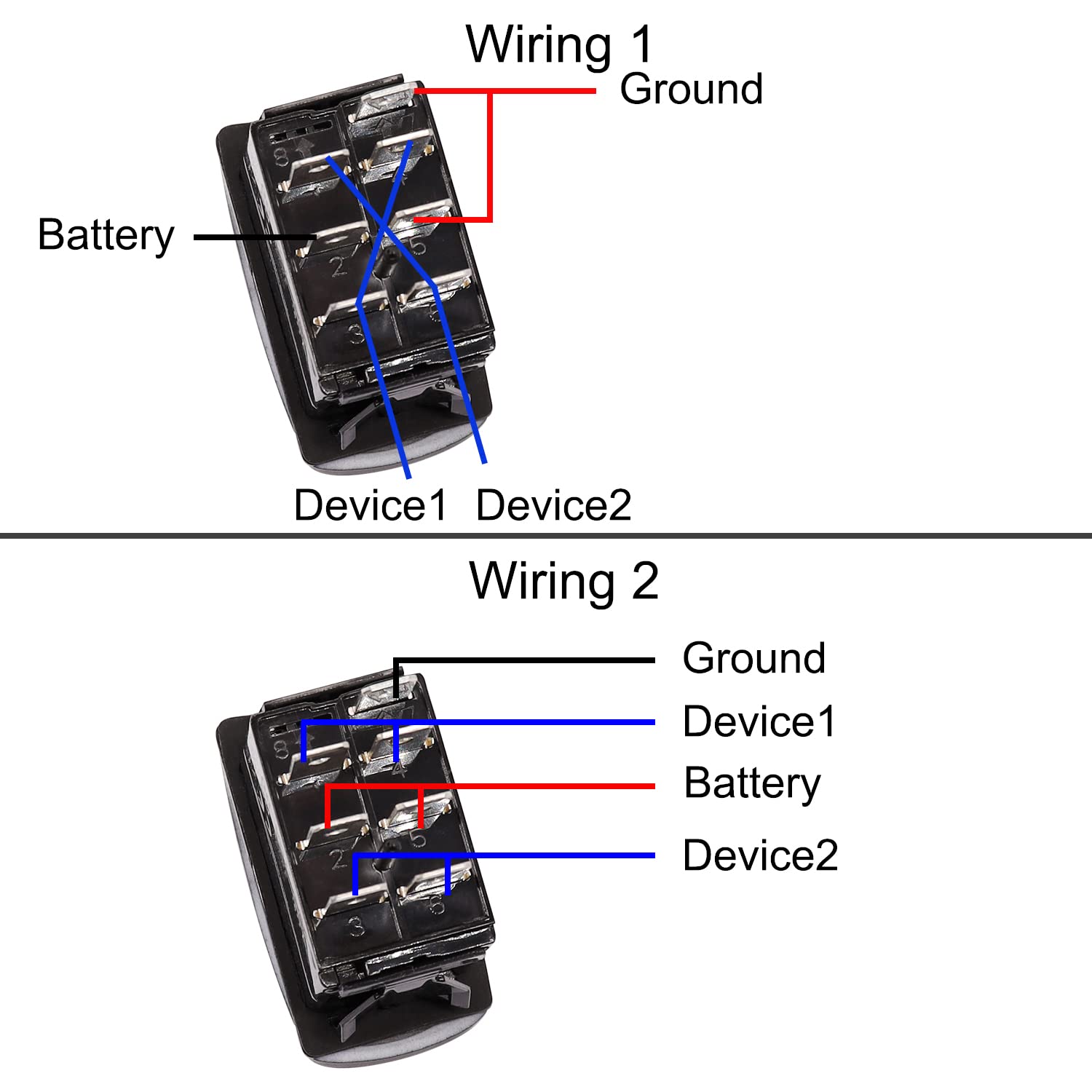 Hmknana Momentary Polarity Reverse Switch DC 12V 10A DPDT 7Pin 3