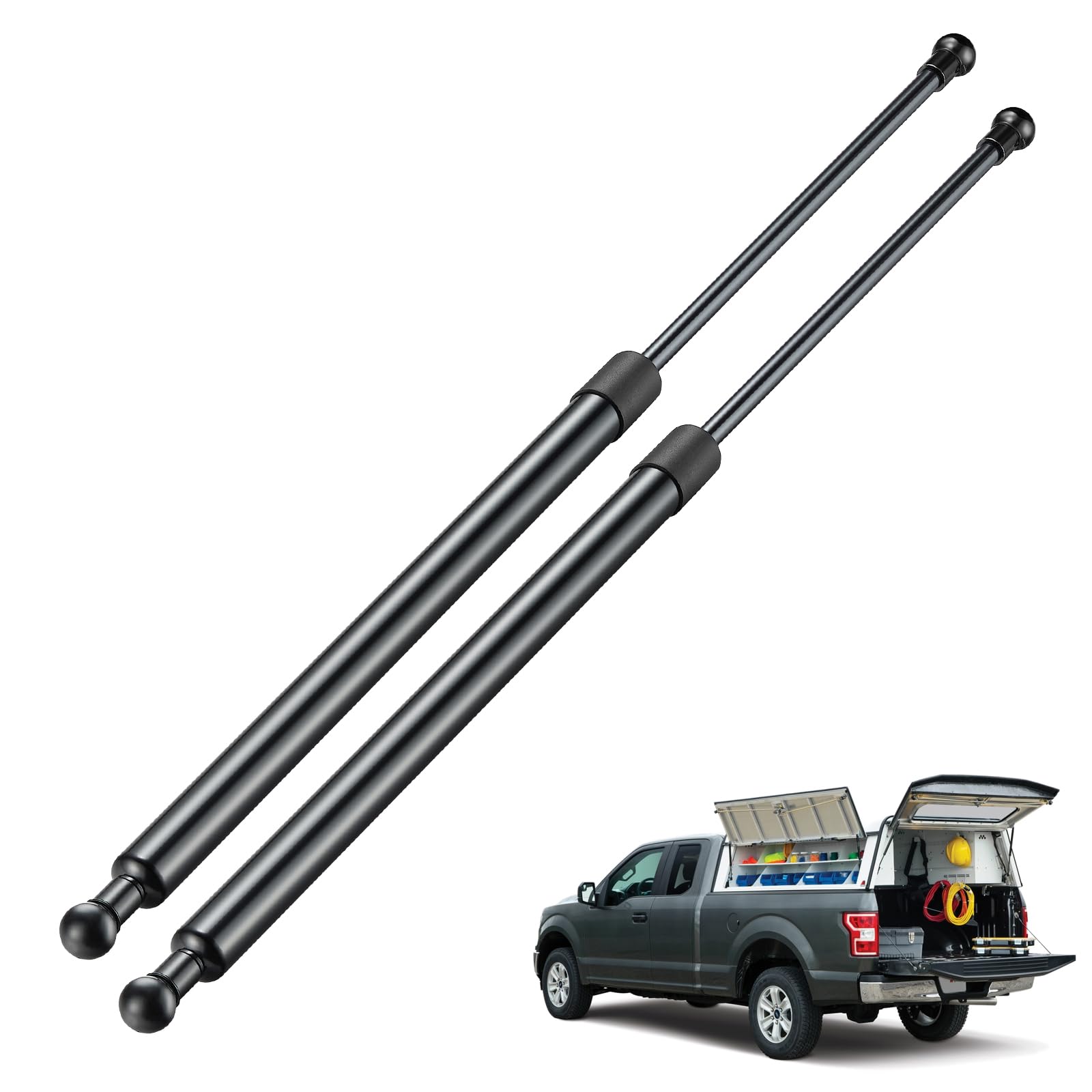 Photo 1 of BDFHYK 713119 26 inch 85Lbs/378N Gas Struts Shocks Lift Support for are Leer Camper Shell Topper Rear Window, Truck Bed Cover, Cabinet lid Door, Trap Door, Outdoor Bench, shed Window, Set of 2 26inch-85Lb