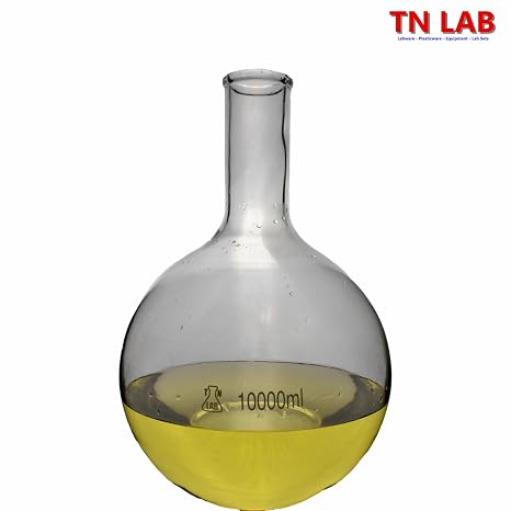 TN LAB 10L Flat Bottom Boiling Flask Thick Wall Borosilicate Glass 10000ml