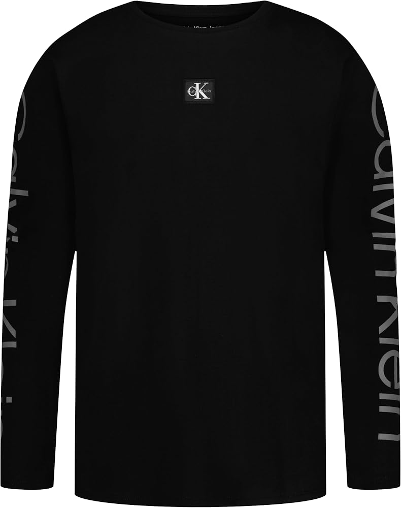 Boys' Long Sleeve Crew Neck T-Shirt, Soft, Comfortable, Relaxed Fit