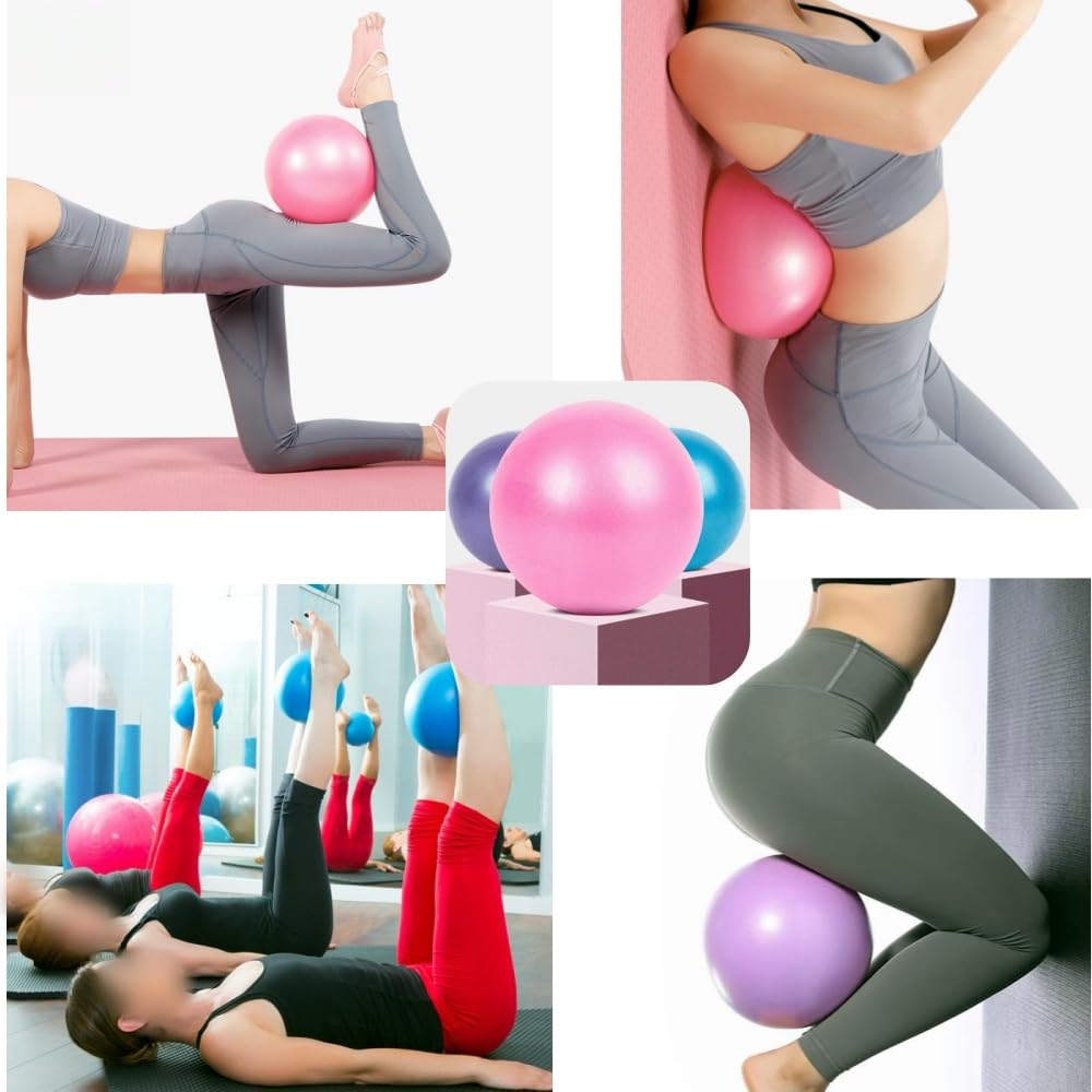 Palla da pilates, 25 cm, 3 pezzi, extra spessa e resistente, antiscivolo e super leggera, per yoga, casa, ufficio