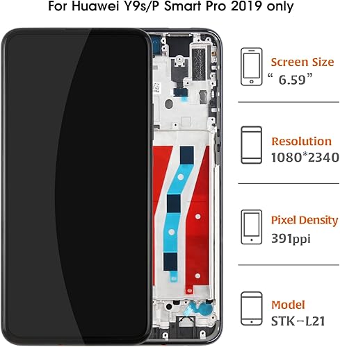 Miniatura 2 de A-MIND Para Huawei Y9sP Smart Pro 2019 Reemplazo de pantalla STK-L21 STK-LX3 STK-L22 Pantalla LCD Touch Digitalizador Kit de reparación de montaje
