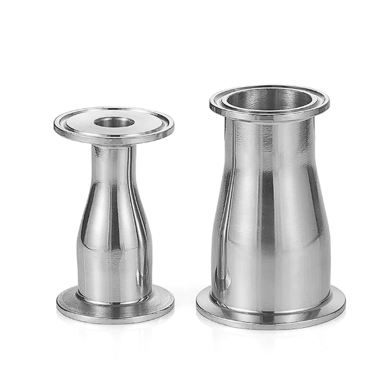 2 piezas de reductor concéntrico acero inoxidable 304 estilo conexión rápida para manguera jardín, racor pinza sanitario para lácteos/farmacéutica(Ф57x45)