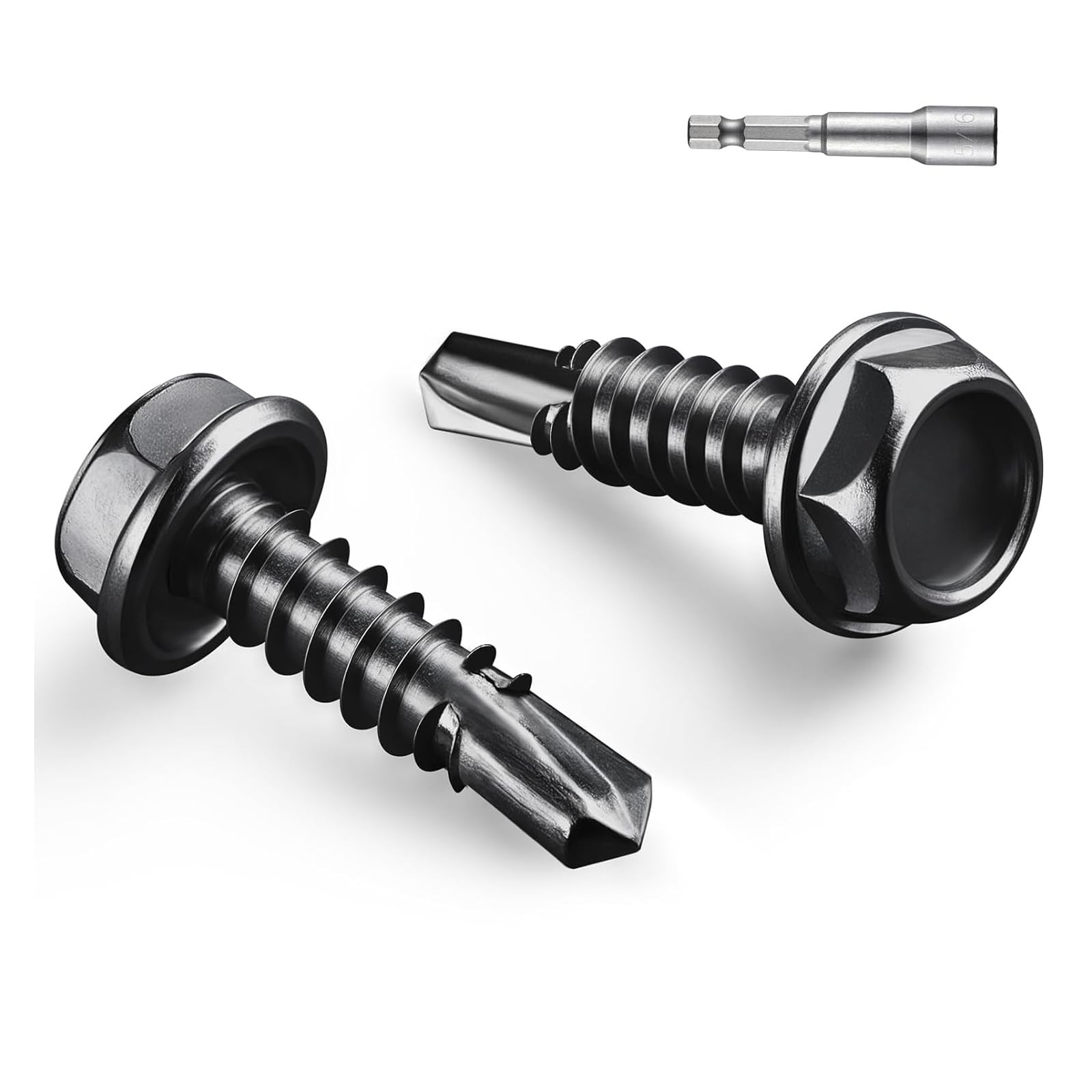 Black Self-Tapping Screws - 58pcs #10 Stainless Steel -22 Black Self-Tapping Screws - 58pcs #10 Stainless Steel -22