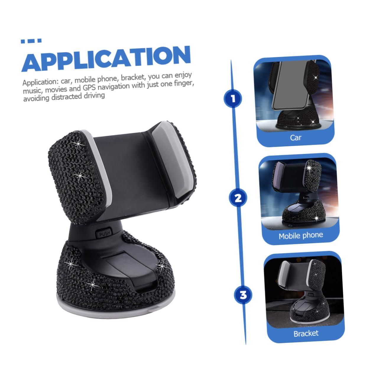 4 Piezas Soporte Móvil Coche con Brillo Ajustable y Estable Accesorio para Rejilla Compatible con Varios Teléfonos Instalación Fácil y para Mujeres Conductor