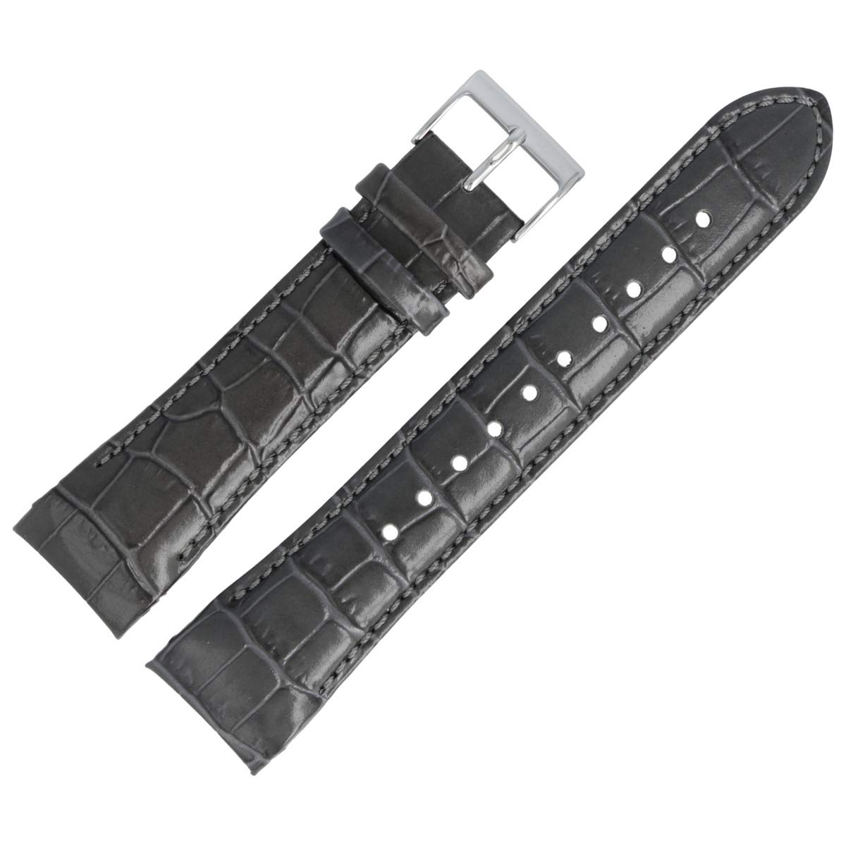 HUGO BOSS Uhrenarmband 22mm Leder Grau Kroko - 659302868