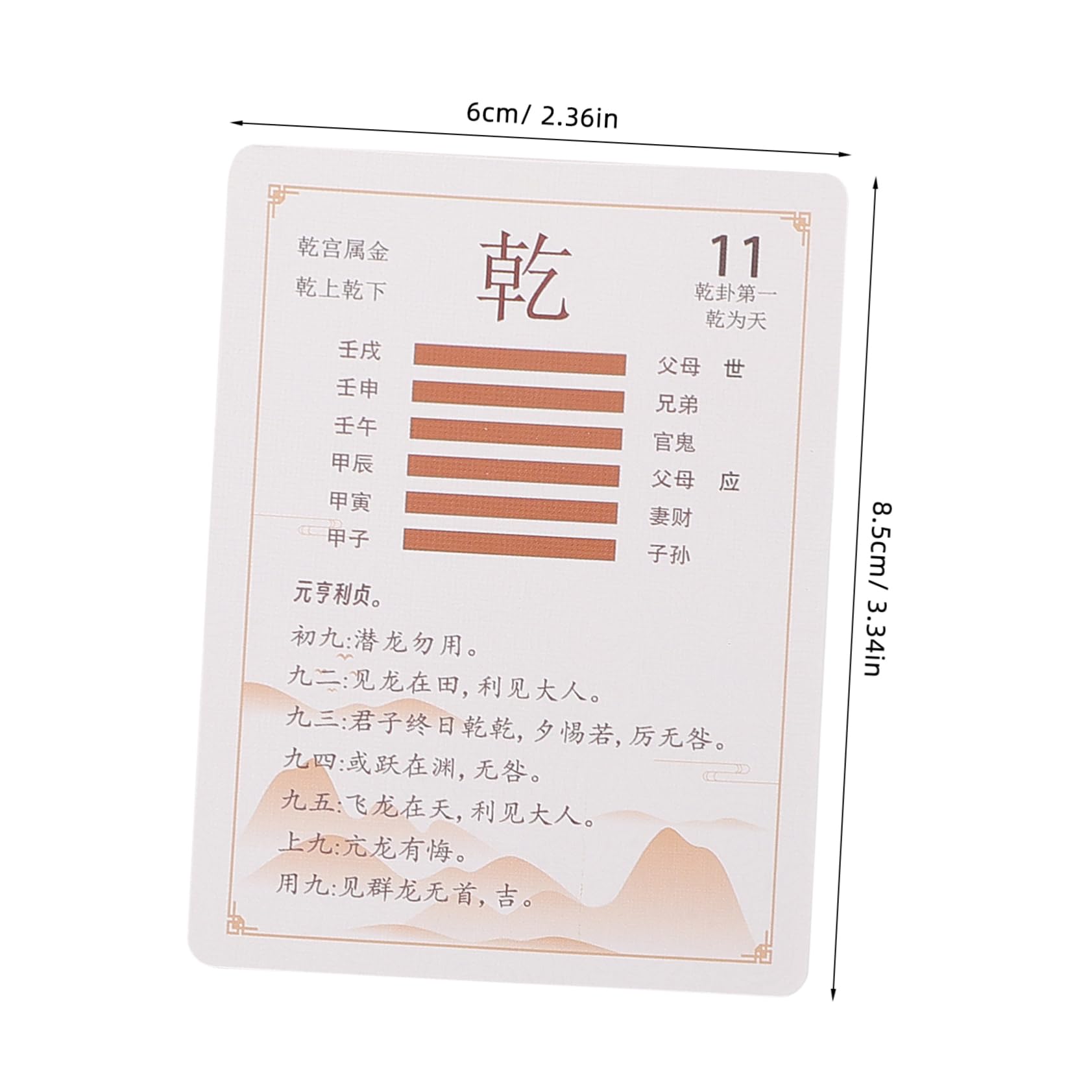 UPKOCH Carte Oracolo i Ching Materiale Plastica e Carta per Principianti 64 Esagrammi Divinazione e Predizione per Apprendimento e Collezionismo
