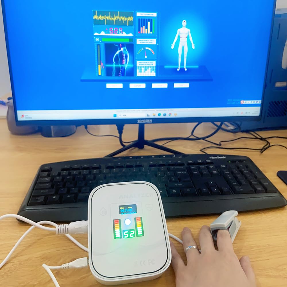 MObyat Set di Analizzatori Magnetici a Risonanza Quantica, Macchina per Test di Diagnosi Corporea Quantistica Touch Multilingue con 53 Rapporti, Analisi 3D Dinamica, Test Sub-Sanitario