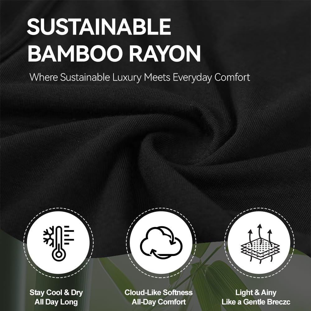 Men's Bamboo Underwear No Riding Up Boxer Briefs 3D Pouch Moisture-Wicking with Fly Underwear Tag-free Underpants 4 Pack - Image 7