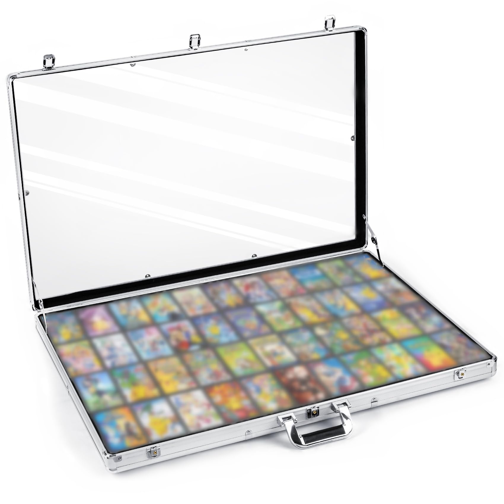 34"x22" Card Show Display Case, XL Large Acrylic Panels Trade Show Display Case with Aluminum Frame, Portable Sports Card Display Case with Lock for Jewelry, Trading Cards, Collectibles, Pastry Shows