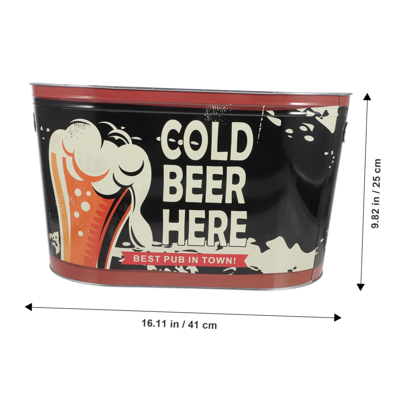 Ipetboom Cubo Metálico Grande para Hielo con Asa Resistente Arañazos y Abrasión para Enfriar Cerveza Vino y Bebidas Fiestas Campamentos y Bares